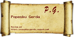 Popesku Gerda névjegykártya